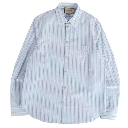 Gucci Shirt Long Sleeve GG Embroidery Stripe Co