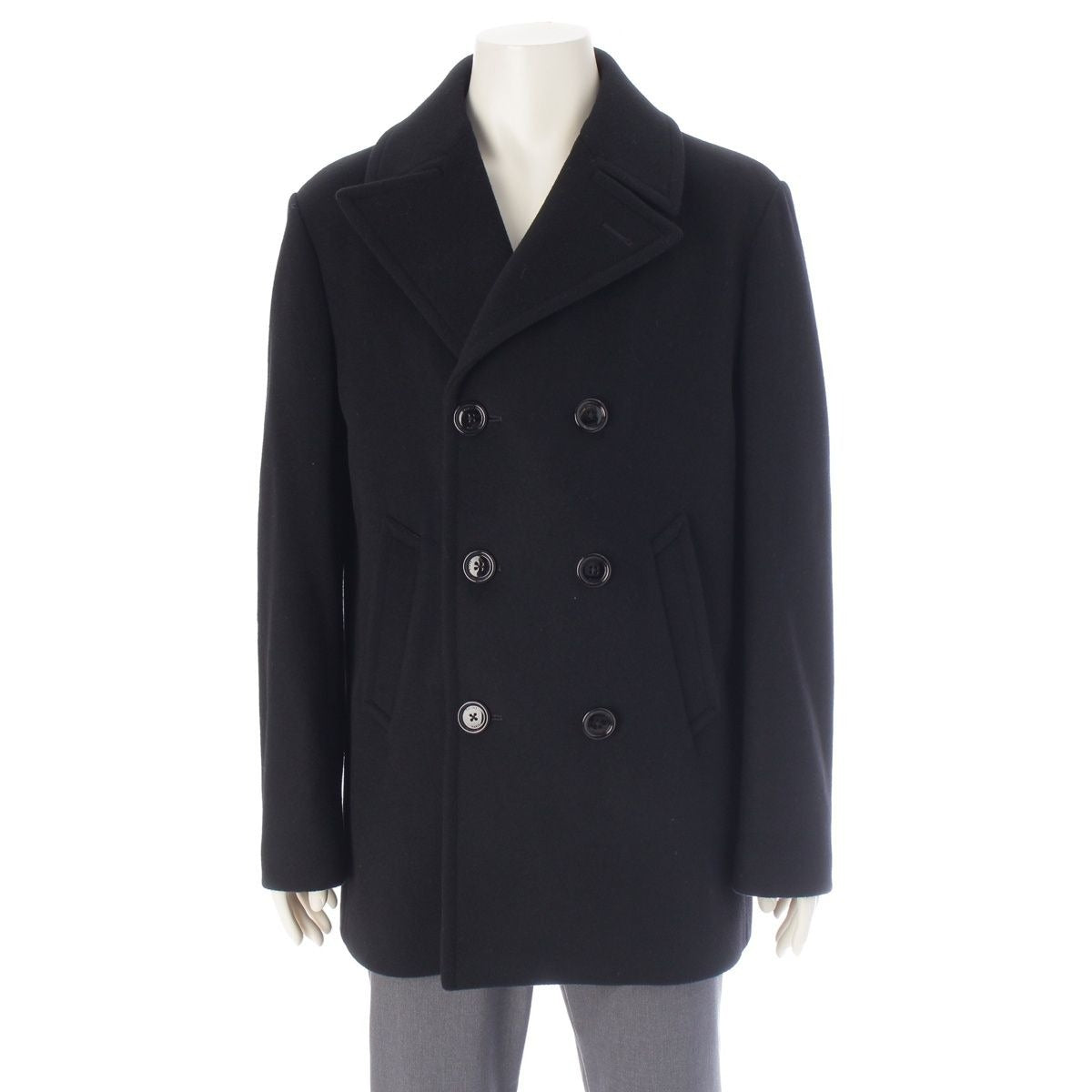 Celine Cashmere Double Breasted Car Navigation Piece Coat Black