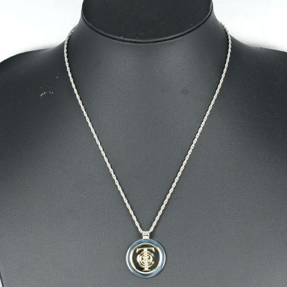 Tiffany & Co T&C Coin Silver 925 X 18K Yellow Gold Ladies 14.6g Necklace