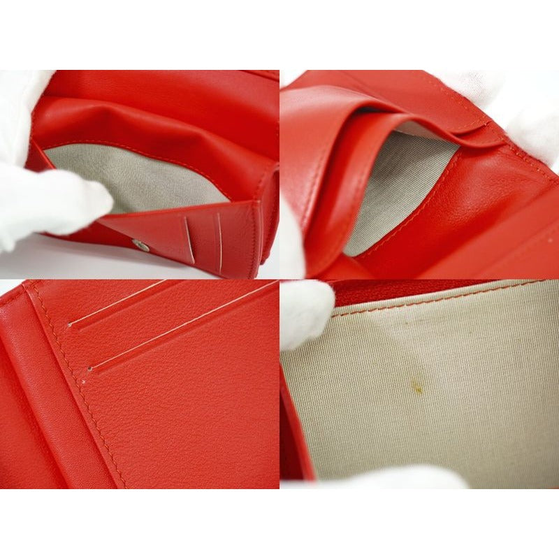 Chanel Coco Mark Fold Wallet Compact Patent Leather Orange — view 8