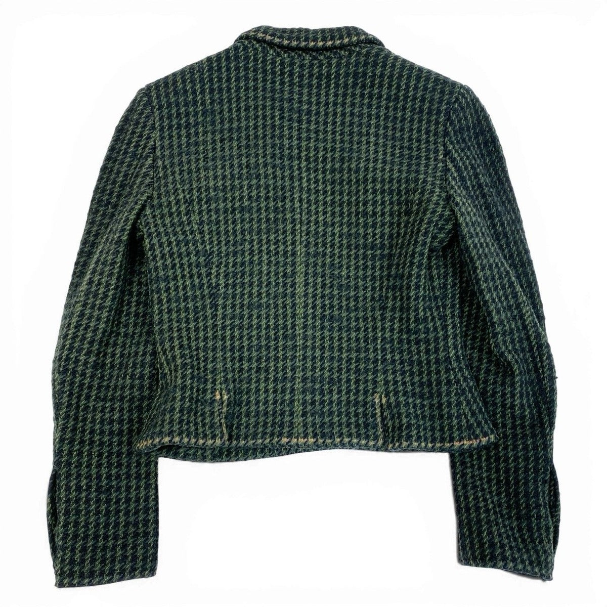 Chanel Collection CC Logo Button Tweed Short Jacket 40 Dark Green — view 3