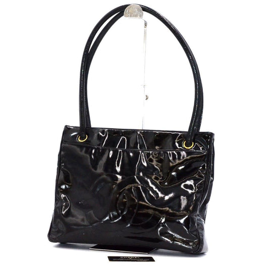 Chanel Tote Enamel CC Logo Black