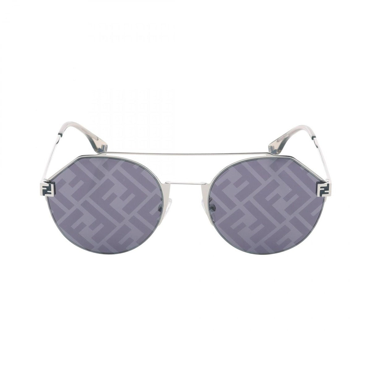 Fendi Sunglasses FF Pattern Silver Brown