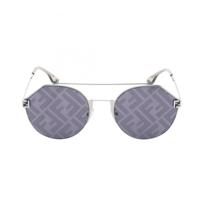 Fendi Sunglasses FF Pattern Silver Brown