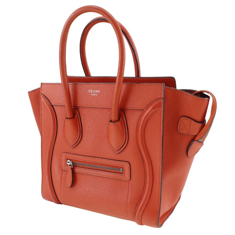 Celine Luggage Micro Calf Red Women's Handbag