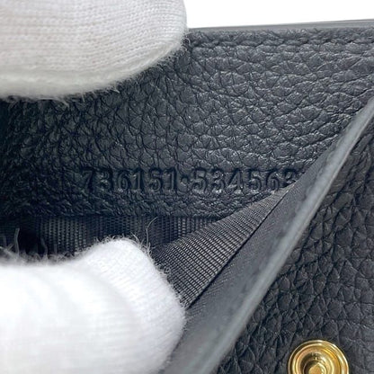 Gucci Trifold Wallet Black 736151 Unused Excellent Condition Leather S Rank
