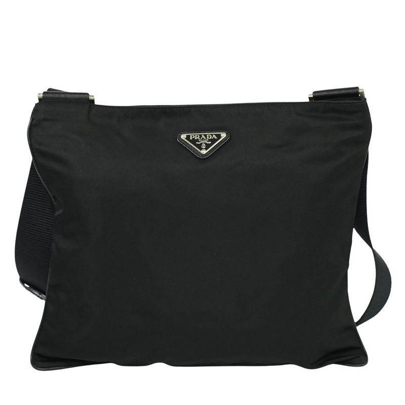 Authentic Prada Nylon Shoulder Bag Pochette Black Bag Pre-owned [follow-up