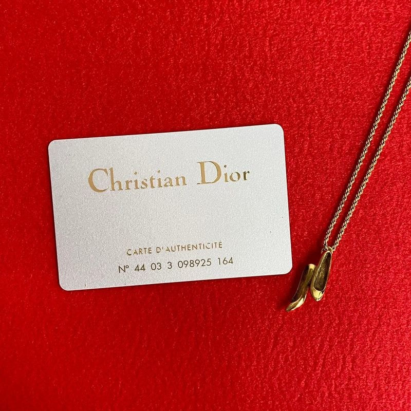 Christian Dior High Heel Motif Necklace Pendant Choker Accessory Gold 31435
