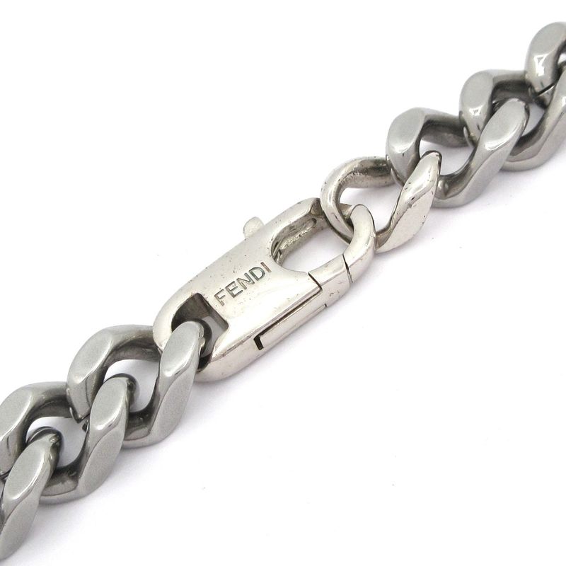 Fendi Necklace Baguette Silver Chain