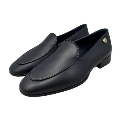 Chanel Loafers Coco Mark Heart Moccasins 94305 Size 37 Calfskin
