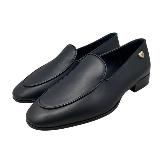 Chanel Loafers Coco Mark Heart Moccasins 94305 Size 37 Calfskin