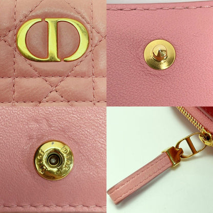 Christian Dior Cannage S5032 Pink Bifold Wallet Ladies