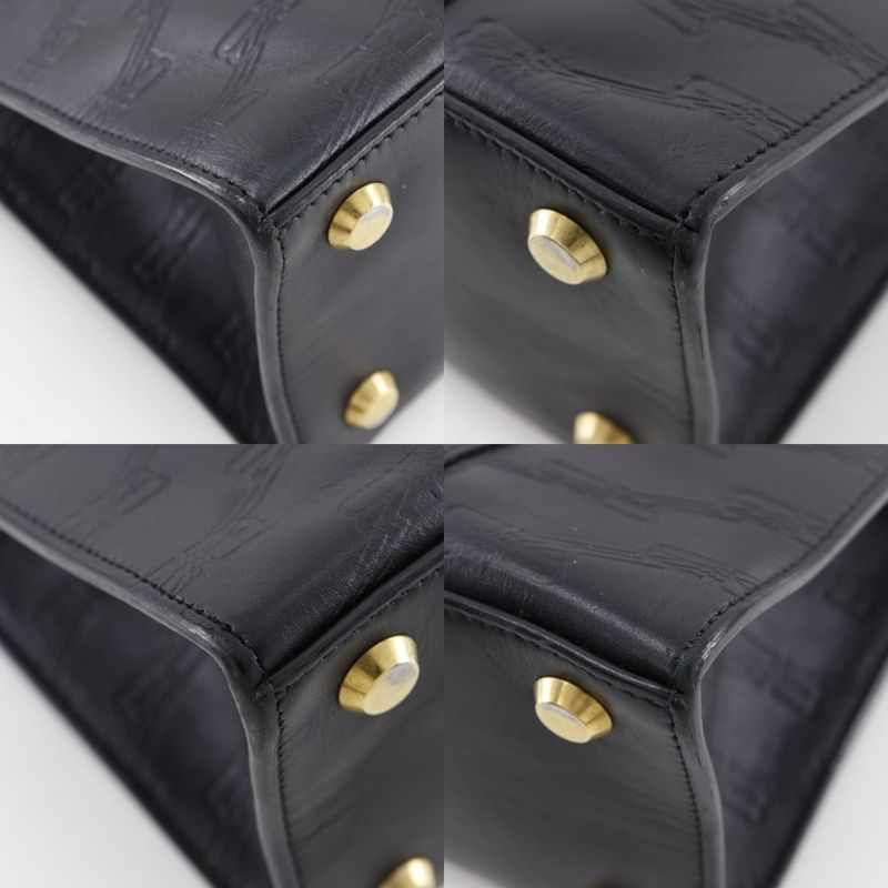 Balenciaga Hardware Bbmonogram 714187 Leather Black Unisex Handbag