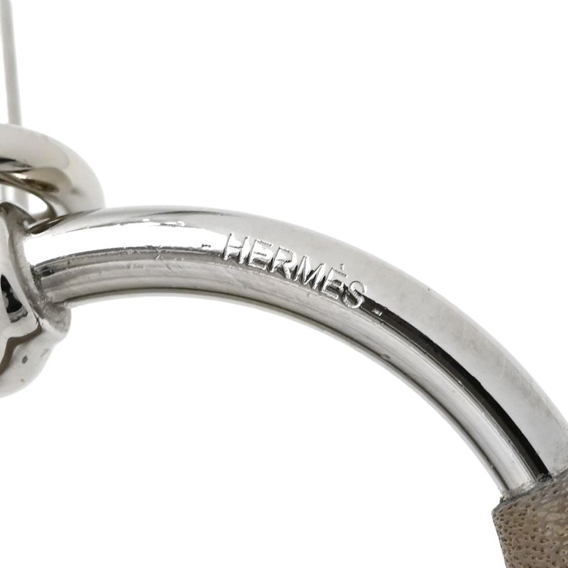 Hermes Earrings Loop Grand Vorsluyft Metal Glaze Etoupe [box