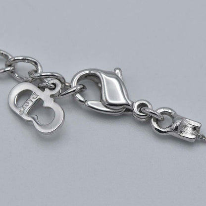 Christian DIOR Necklace CD Logo Silver Color Approx 3.9g Accessories Box H9283