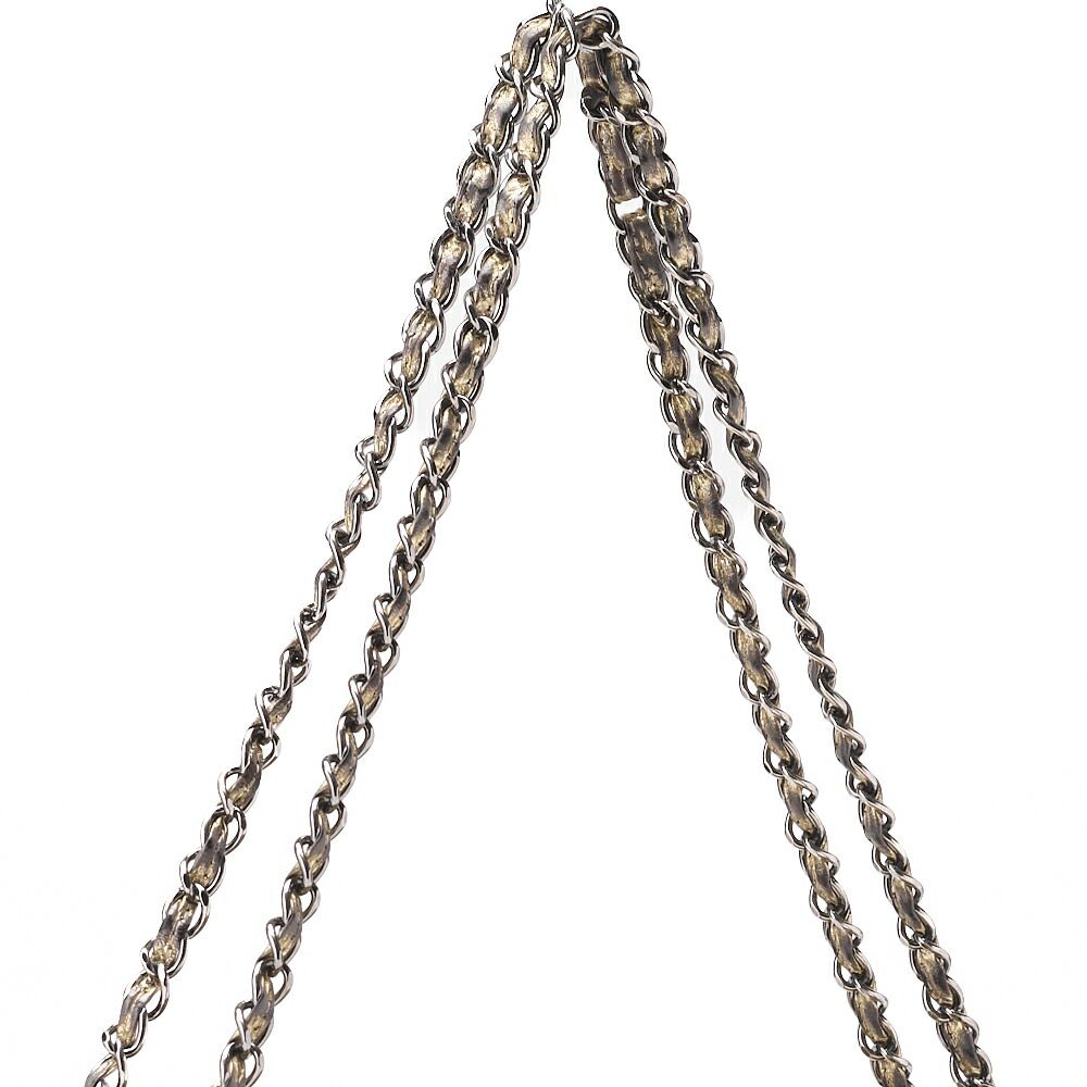 Chanel Shoulder Bag Coco Mark Full Flap Leather Gold With Silver Hardware