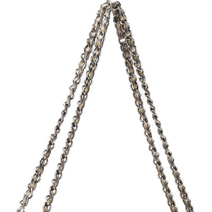 Chanel Shoulder Bag Coco Mark Full Flap Leather Gold With Silver Hardware