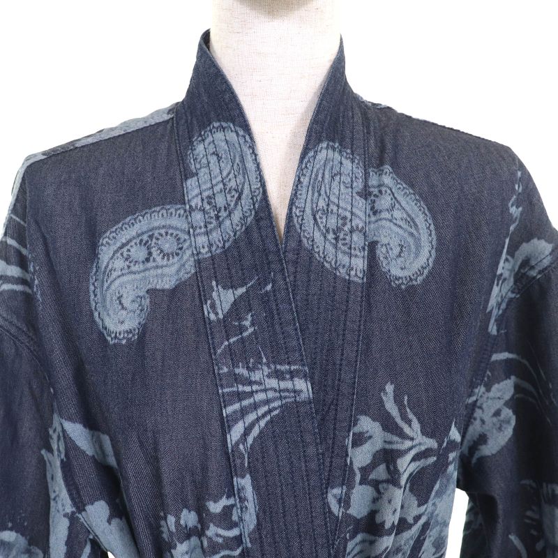 Christian DIOR 122v28a3389 100% Cotton BEE Embroidery Kimono-style Half-sleeved