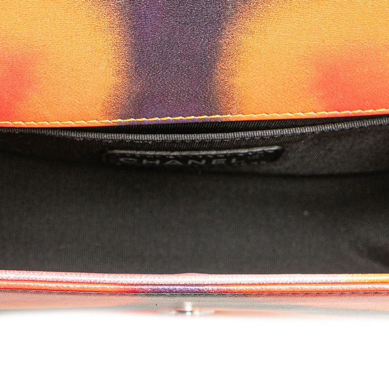 Chanel Boy Chanel Coco Mark Chain Shoulder Bag Handbag Pink Multicolor Lambskin