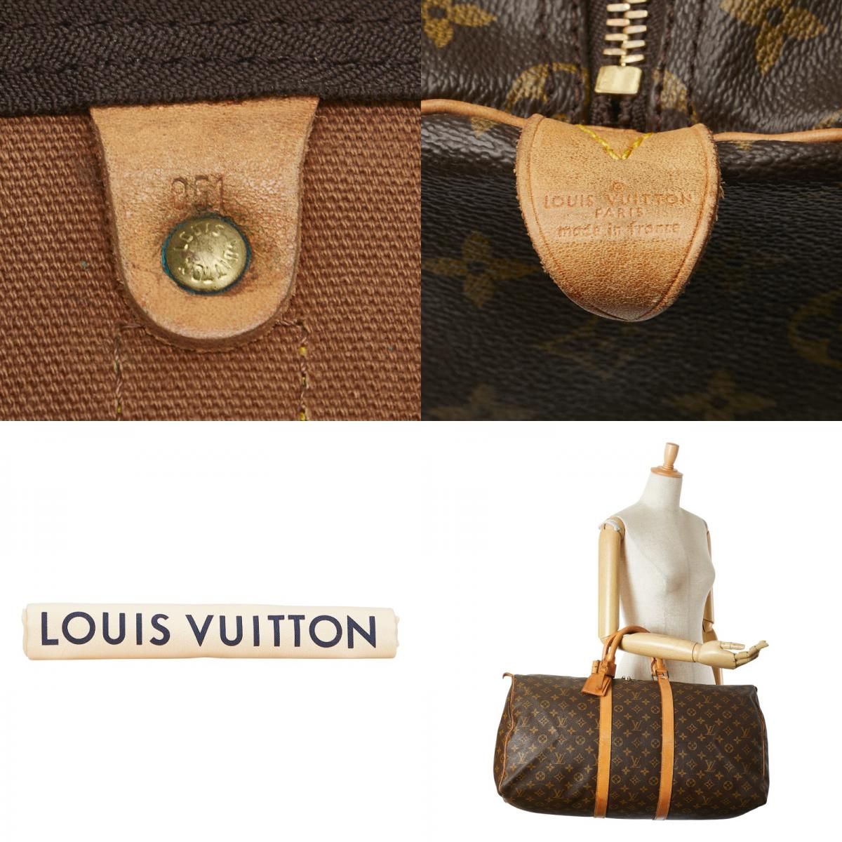 Louis Vuitton Monogram Keepall 55 Boston Bag Travel Bag Travel Bag M41424 Brown