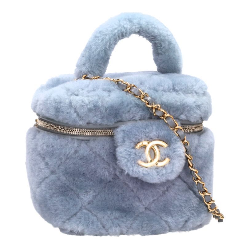 Chanel As3357 Small Vanity Shearling Lambskin Shoulder Bag Women
