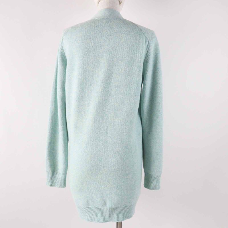 Hermes 2021 100% Cashmere Long Length Knitted Cardigan With Serie Buttons
