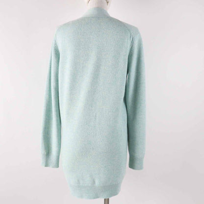 Hermes 2021 100% Cashmere Long Length Knitted Cardigan With Serie Buttons