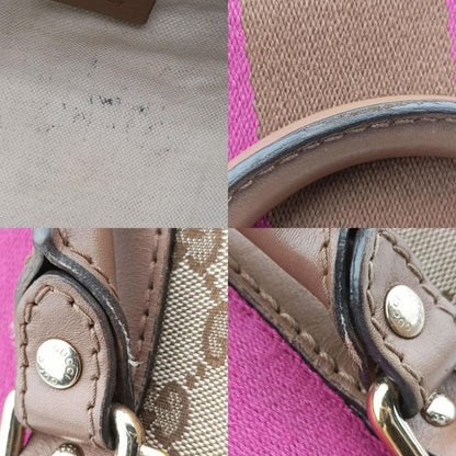 Gucci Sherry Line Beige And Pink Boston Bag Canvas And Leather Travel Duffle Bag