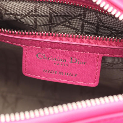 Dior Handbag Lady Cannage Fuchsia Pink Leather 2-Way Tote — view 4