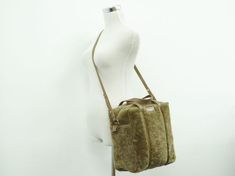 Authentic Balenciaga Bazar Shopper 2WAY Shoulder Bag Handbag Pochette Mouton