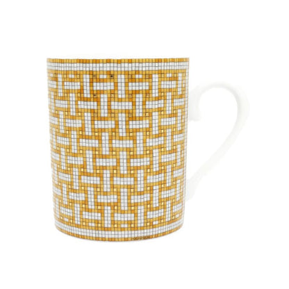 Hermes Mug Mosaic 24 Gold Color White Pottery Tableware Accessories
