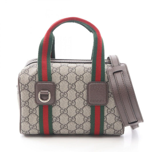 Gucci Handbag Ophidia Mini GG Supreme Beige Canvas Leather 2-Way