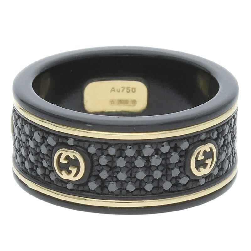 Gucci Interlocking G Diamond Ring Men's Size 12