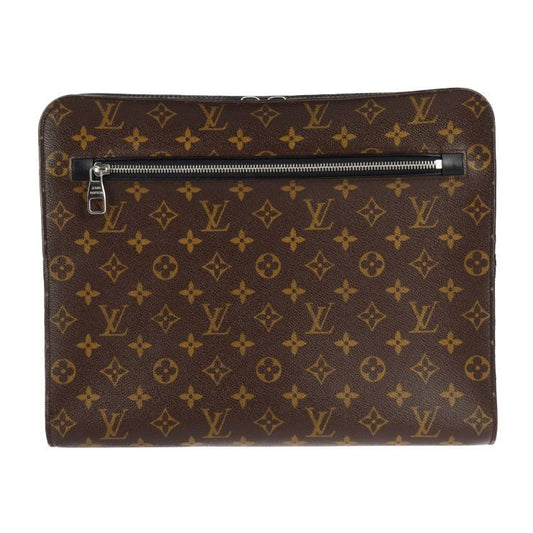Louis Vuitton Portfolio Second Bag Leather Brown Black Silver