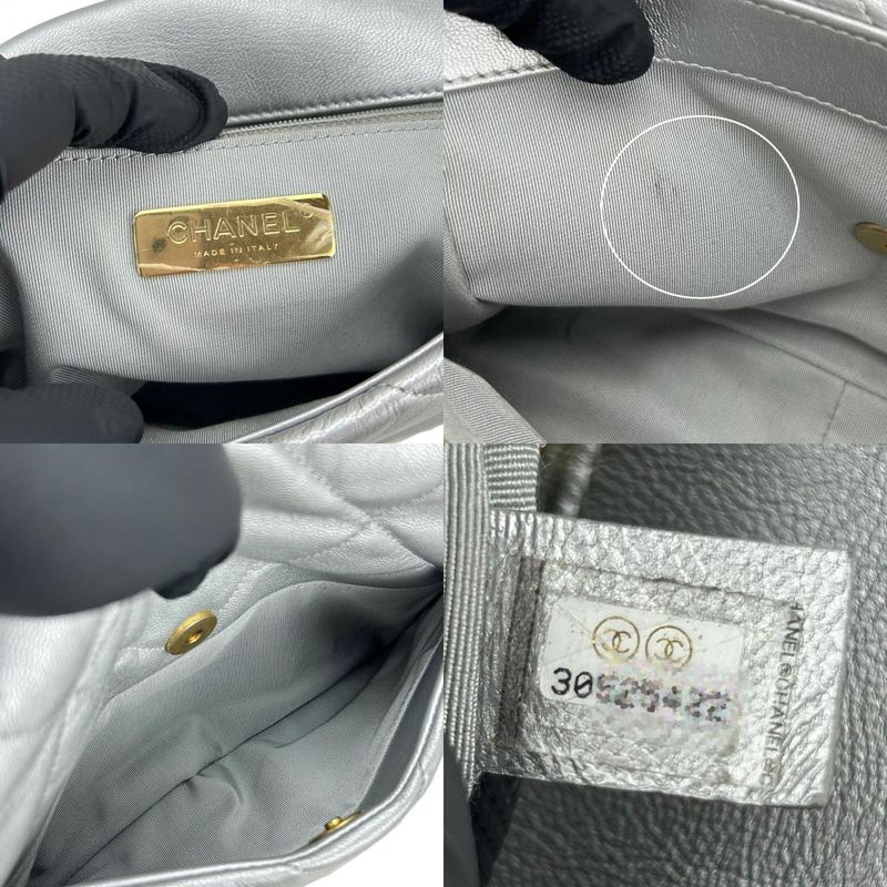 Chanel Shoulder Bag Chanel 19 As1160 Coco Mark Matelasse Leather Silver Gold