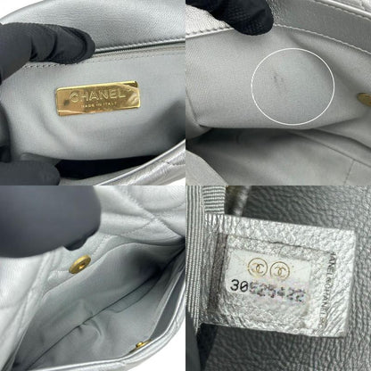 Chanel Shoulder Bag Chanel 19 As1160 Coco Mark Matelasse Leather Silver Gold