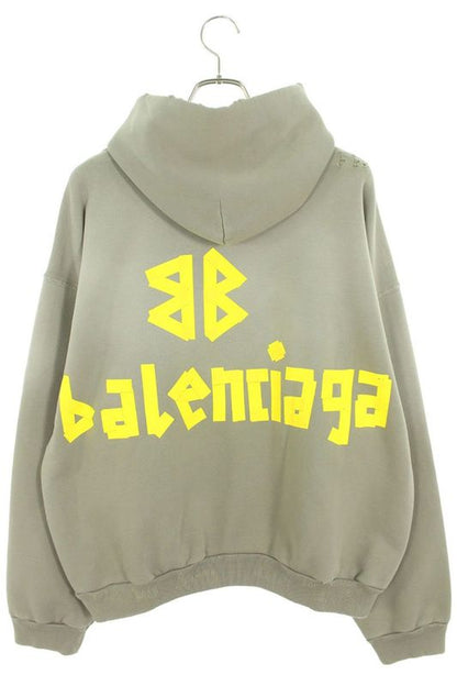 Balenciaga 25SS 744441 Tqva9 Tapelogo Damaged Hoodie Men's S
