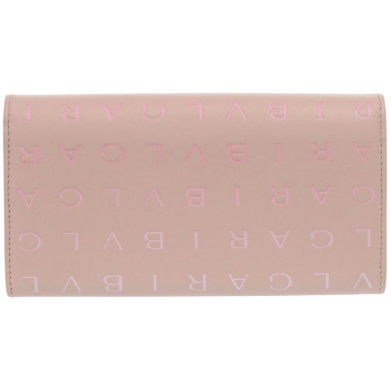 Bulgari Leather Pink Long Wallet 1209 Bvlgari