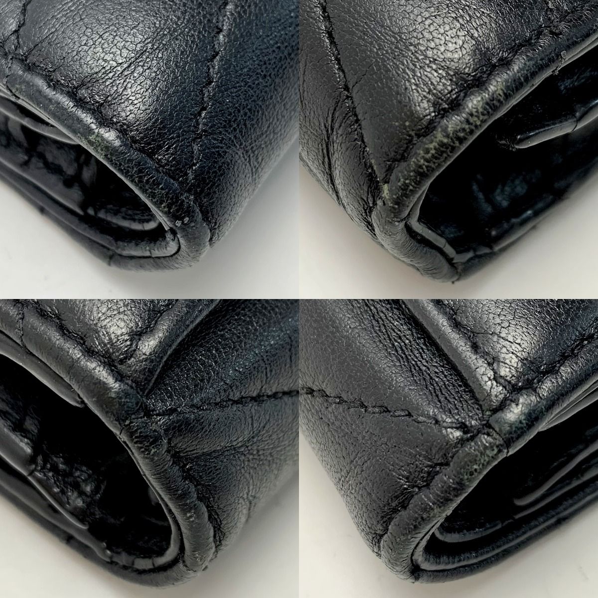 Saint Laurent(Yves Saint Laurent) Leather YSL Black Wallet Bifold Women's