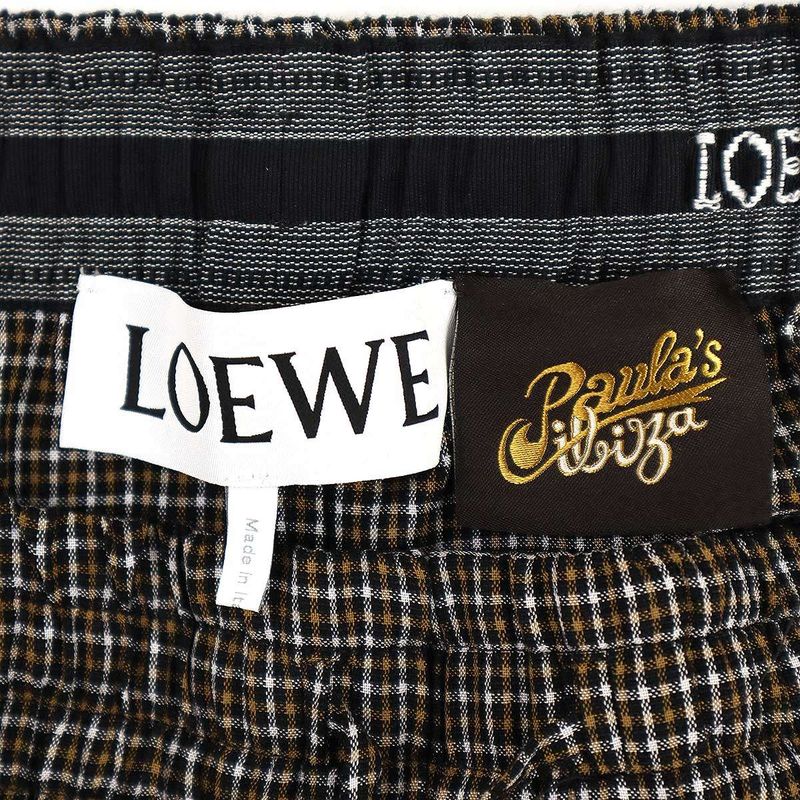 Loewe Paula's Ibiza Loewe Paula's Ibiza 25ss Micro Check Cotton Linen Draw String