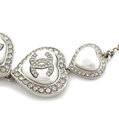 Chanel Necklace Heart Rhinestone Silver 23B Abb614b Fake Pearl Coco