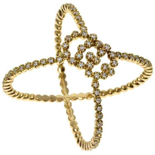 Gucci GG Running Diamond Ring 18K Yellow Gold