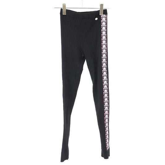 Chanel Sideline Knit Leggings Black 38