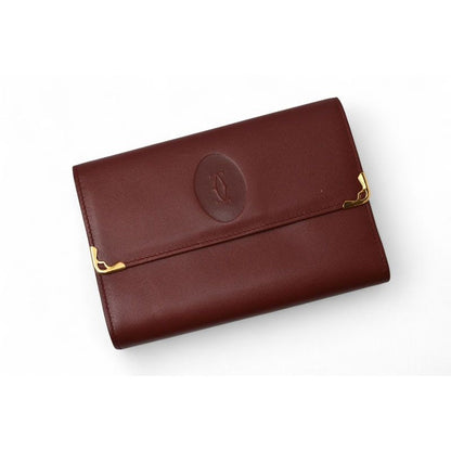 Cartier Folded Wallet Trifold Vintage Must de Cartier Bordeaux — view 2