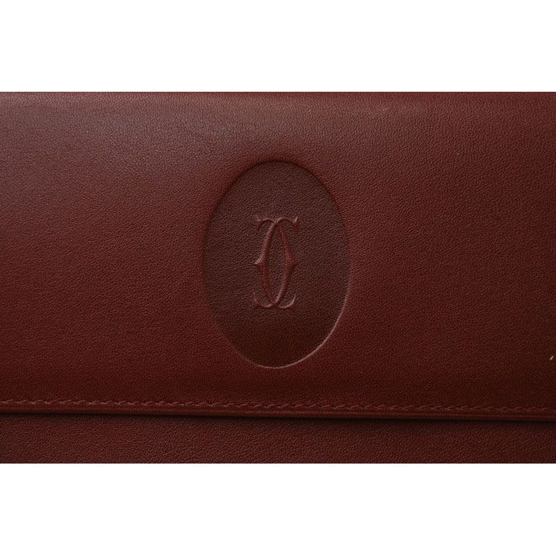 Cartier Folded Wallet Trifold Vintage Must de Cartier Bordeaux — view 3