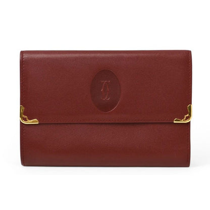 Cartier Folded Wallet Trifold Vintage Must de Cartier Bordeaux