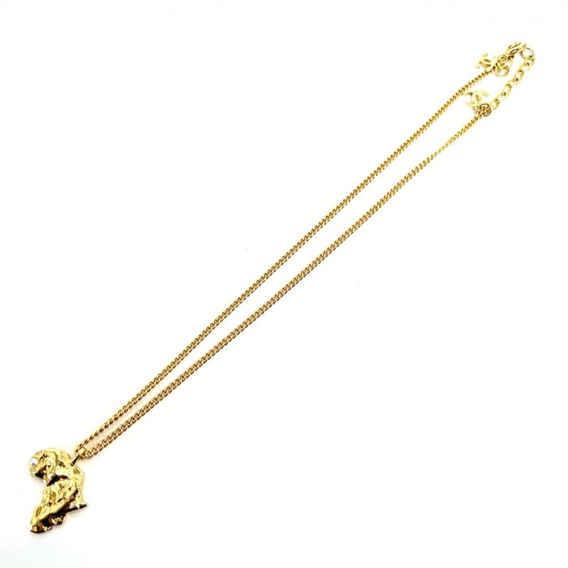 Chanel Necklace Ladies Africa Continent Pendant Accessories With Adjuster Coco