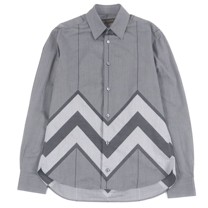 Louis Vuitton 100% Cotton Karakoram Long Sleeve Long Sleeve Shirt Grey XS Made