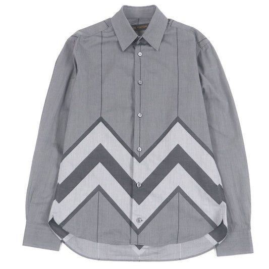 Louis Vuitton 100% Cotton Karakoram Long Sleeve Long Sleeve Shirt Grey XS Made