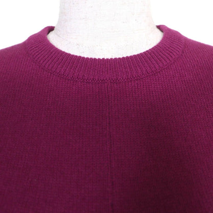 Hermes Cashmere Gold H Logo Short Sleeve Knit Purple 34 Sweater — view 4